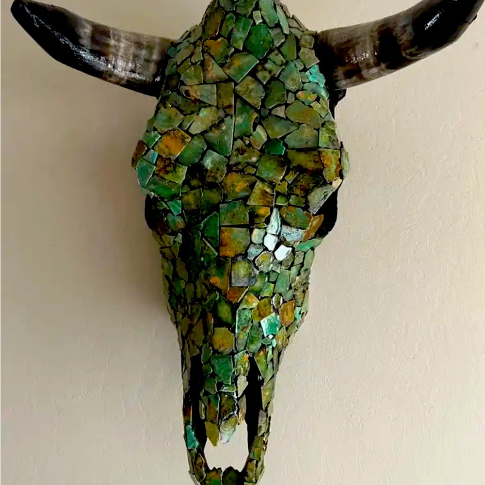 GENUINE TURQUOISE INLAID STEERHEAD